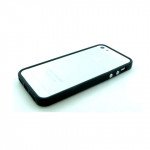 Wholesale iPhone 5 5S Bumper with Chrome Button (Black - Black)